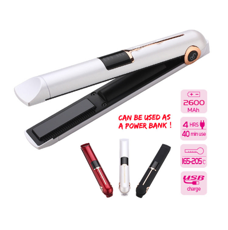 2-in-1 Hair Curler and Straightener (rechargeable usb port)