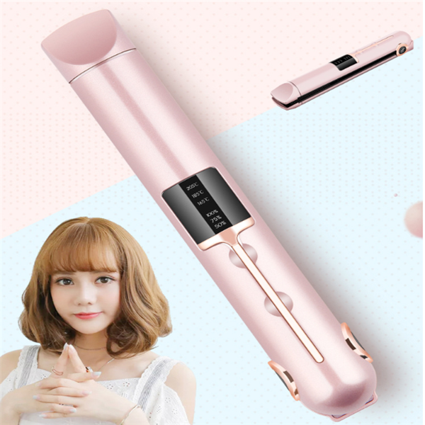 2-in-1 Hair Curler and Straightener (rechargeable usb port)