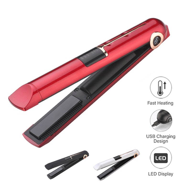 2-in-1 Hair Curler and Straightener (rechargeable usb port)